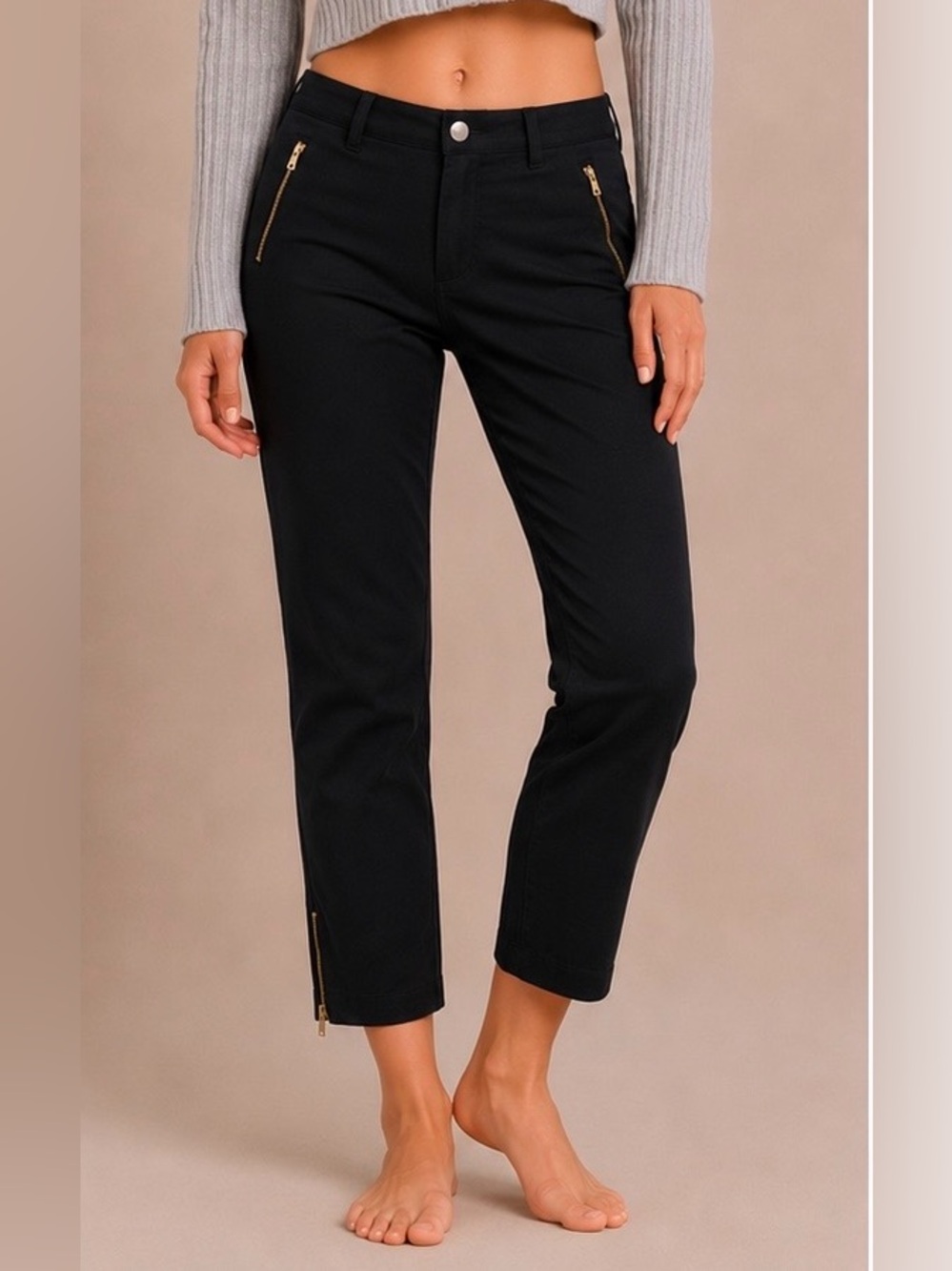 Roots Black Slim Tech Pants